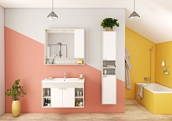 Акватон Зеркальный шкаф Флай 100 дуб крафт/белый – фотография-2